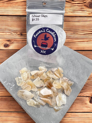 1 Ounce Citrine Chips - Raven's Cauldron - 6 N Sandusky St. Delaware, OH 43015