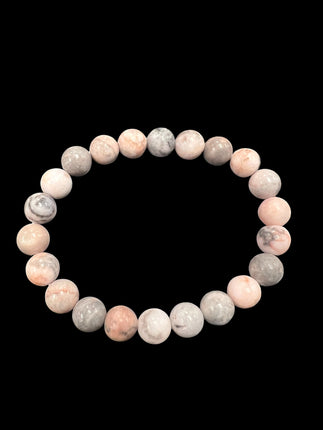 Pink Crazy Lace Agate Bracelet | 8mm Beads