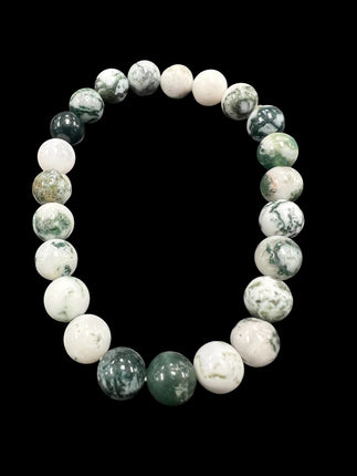 Moss Agate Bracelet | 8mm Beads