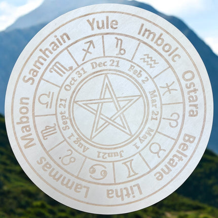 Wooden Pagan Calendar Crystal Grid Board - Raven's Cauldron, 6 N Sandusky St, Delaware OH, 43015