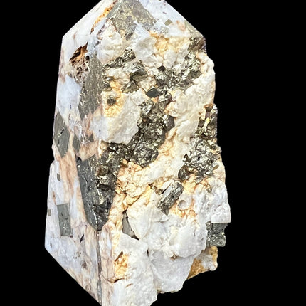 Pyrite in Feldspar and Quartz Tower - Raven's Cauldron