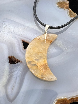 Gemstone Moon Pendant - Raven's Cauldron