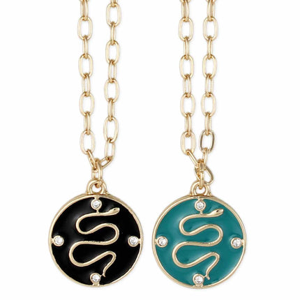 Mystic Medallion Snake Charm Necklace - Raven's Cauldron
