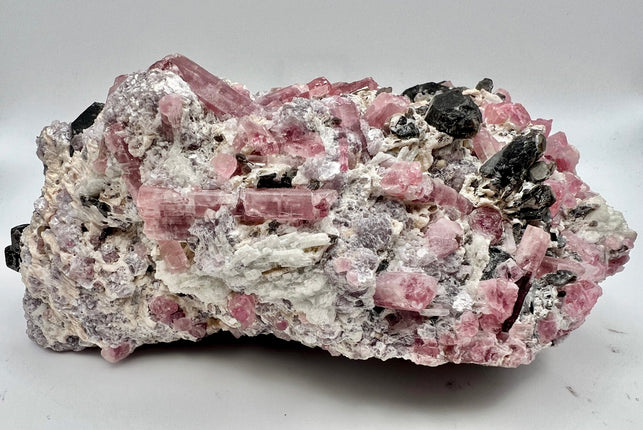 Pink & Black Tourmaline, with Lepidolite in Matrix - Raven's Cauldron
