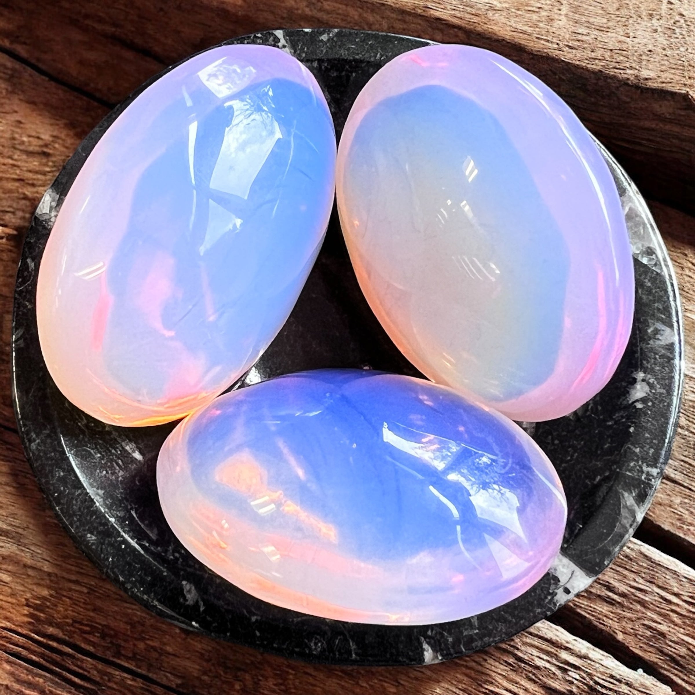 Collection of palm stones for chakra meditation