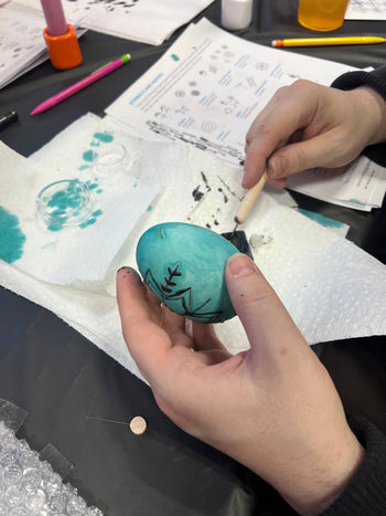 Pysanky egg decorating at Raven’s Cauldron workshops in Delaware, Ohio.