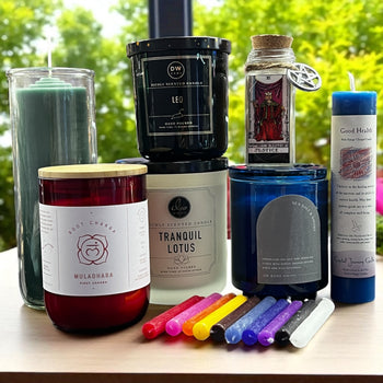 Brian Campbell: 	Assorted spell candles, chime candles, Reiki charged, and Zodiac 7 Day candles at Raven’s Cauldron  