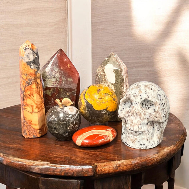 Collection of Jasper polished stones for grounding and root chakra stability – Raven’s Cauldron 6 N Sandusky Street Delaware Ohio
