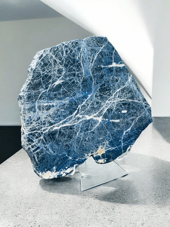 Polished Sodalite Slab for throat chakra communication – Raven’s Cauldron 6 N Sandusky St Delaware Ohio