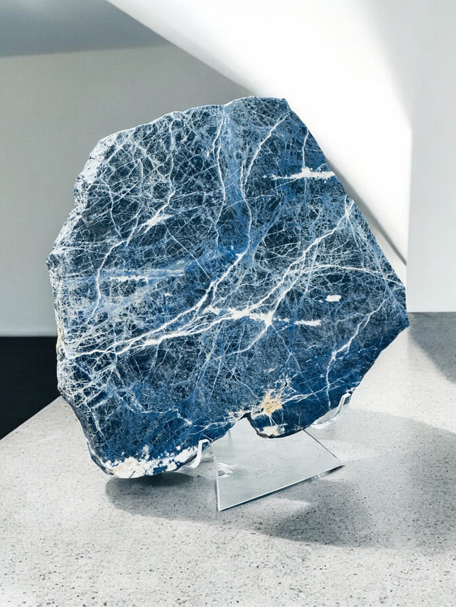 Polished Sodalite Slab for throat chakra communication – Raven’s Cauldron 6 N Sandusky St Delaware Ohio