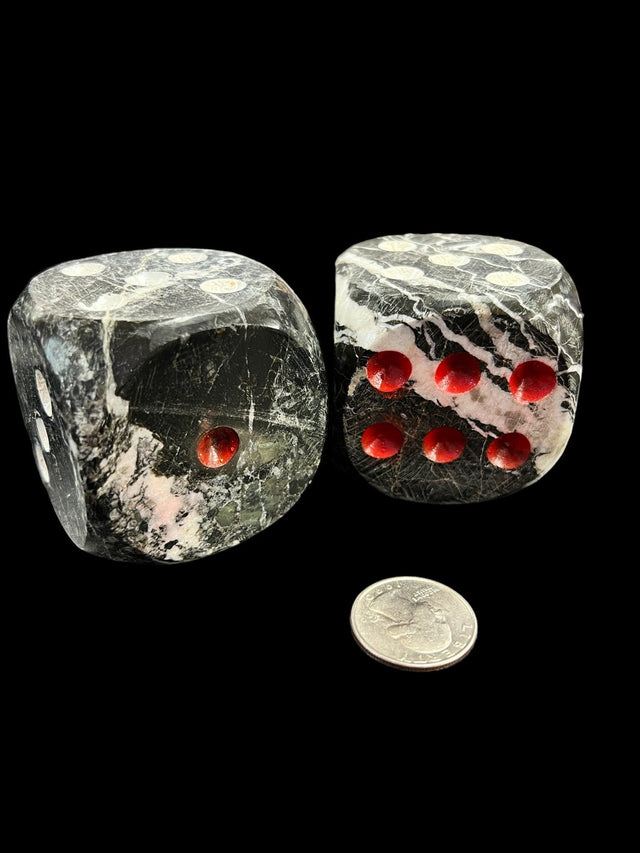 Black Zebra Jasper crystal stone dice at Raven's Cauldron
