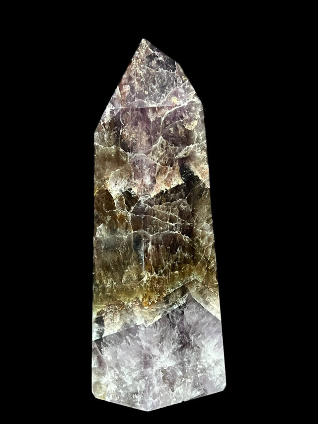 Super 7 crystal Tower with visible inclusions – Raven’s Cauldron Delaware Ohio