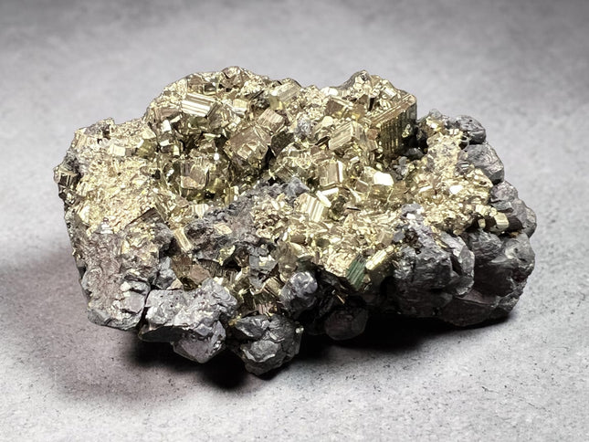 Chalcopyrite with Galena crystal cluster 111 grams raw metallic peacock ore grounding stone Raven's Cauldron, Delaware, OH
