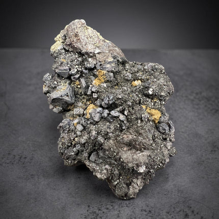 Chalcopyrite with Galena crystal cluster 131 grams natural raw metallic mineral specimen for grounding and protection, Raven's Cauldron, Delaware, OH
