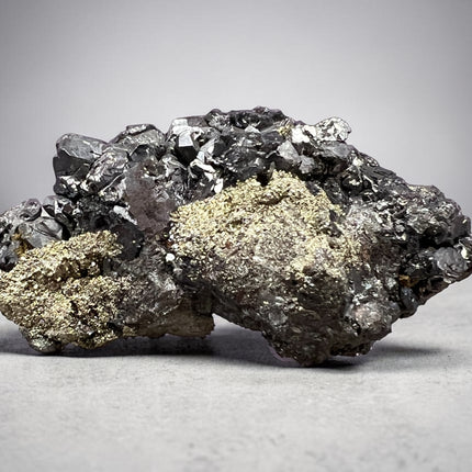 Chalcopyrite with Galena crystal cluster 131 grams natural raw metallic mineral specimen for grounding and protection, Raven's Cauldron, Delaware, OH