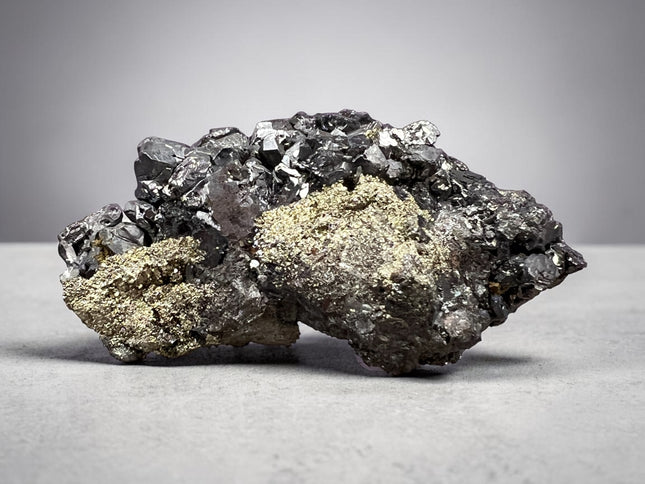 Chalcopyrite with Galena crystal cluster 131 grams natural raw metallic mineral specimen for grounding and protection, Raven's Cauldron, Delaware, OH