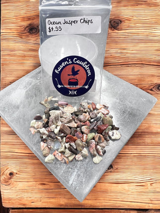 1 ounce bag Ocean Jasper chips - Raven's Cauldron 6 N Sandusky St. Delaware, OH 43015