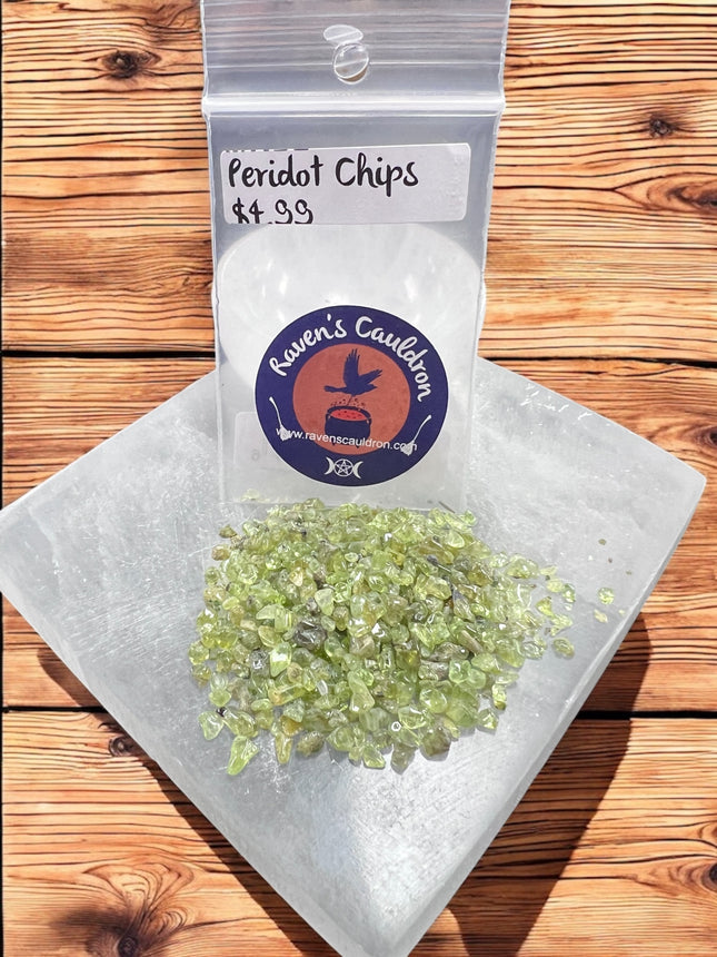 1 ounce Peridot chips - Raven's Cauldron - 6 N Sandusky St. Delaware, OH 43015