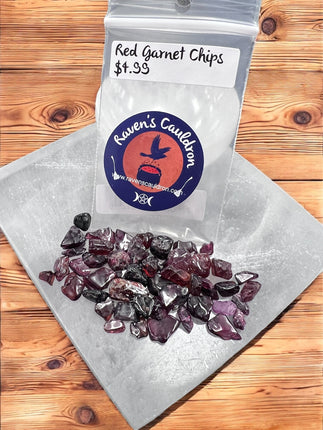 1 ounce Red Garnet Chips - Raven's Cauldron 6 N Sandusky St. Delware, OH 43015