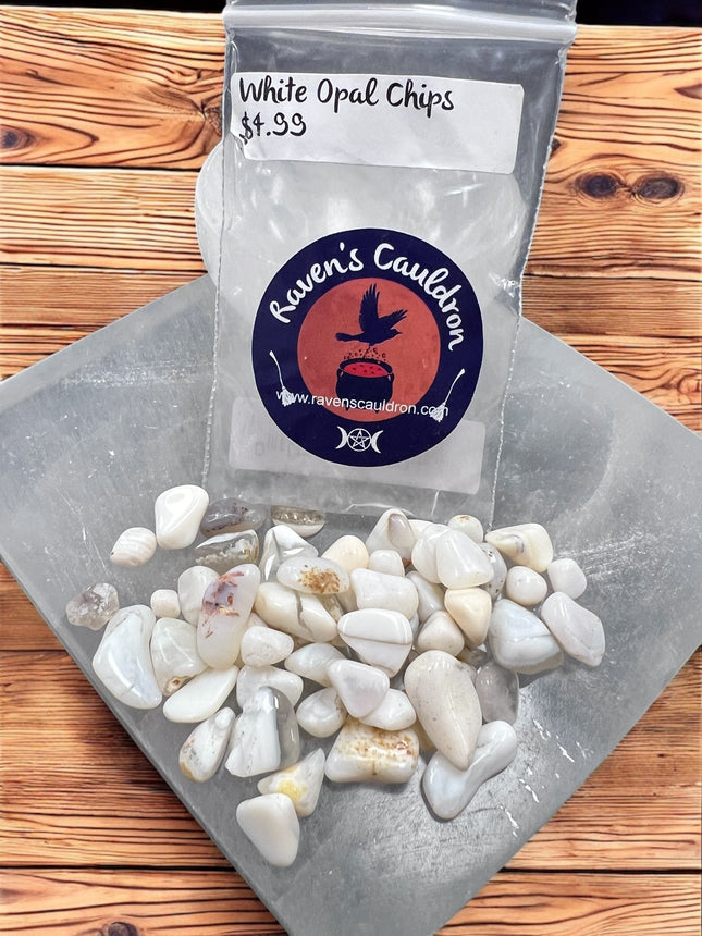 1 ounce bag White Opal chips - Raven's Cauldron 6 N Sandusky St. Delaware, OH 43015