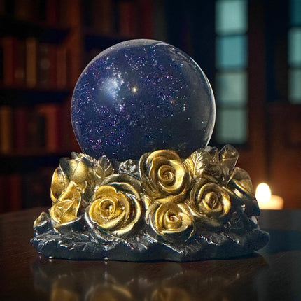 2.25-inch Blue Goldstone sphere with starry sparkle, hand-polished gemstone of ambition – Raven’s Cauldron