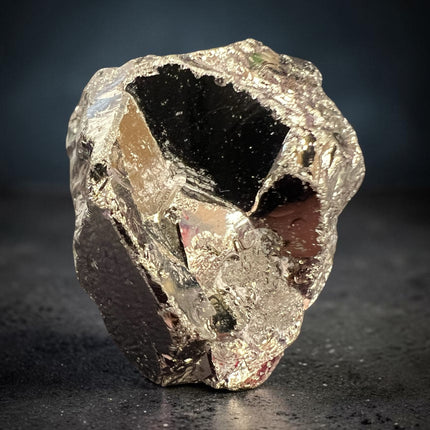 Rare geometric Pyrite crystal specimen from Huanzala Mine Peru in magnification display box – Raven’s Cauldron, Delaware, OH