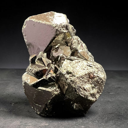 Rare geometric Pyrite crystal specimen from Huanzala Mine Peru in magnification display box – Raven’s Cauldron, Delaware, OH
