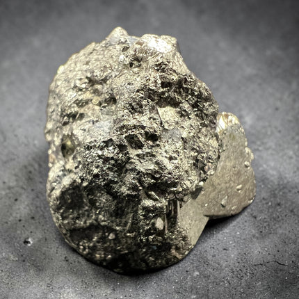Rare geometric Pyrite crystal specimen from Huanzala Mine Peru in magnification display box – Raven’s Cauldron, Delaware, OH