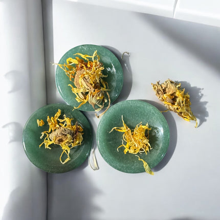 2-inch Green Aventurine offering bowl for altar use and prosperity rituals – Raven's Cauldron, 6 N Sandusky St, Delaware, OH 43015