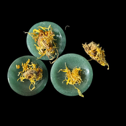 2-inch Green Aventurine offering bowl for altar use and prosperity rituals – Raven's Cauldron, 6 N Sandusky St, Delaware, OH 43015