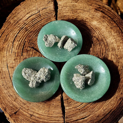 2-inch Green Aventurine offering bowl for altar use and prosperity rituals – Raven's Cauldron, 6 N Sandusky St, Delaware, OH 43015