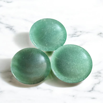 2-inch Green Aventurine offering bowl for altar use and prosperity rituals – Raven's Cauldron, 6 N Sandusky St, Delaware, OH 43015