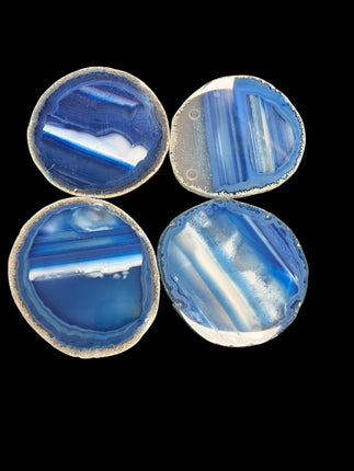 Blue Agate coaster, polished 4-inch crystal slice with natural banding from Raven’s Cauldron 6 N. Sandusky street Delaware ohio 43015