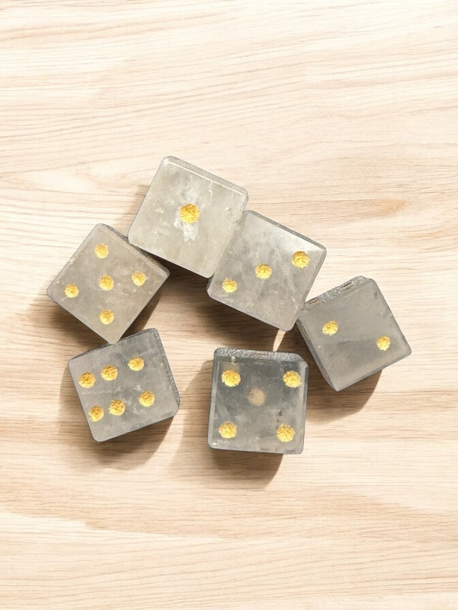 D6- Six Sided Dice- Clear Quartz- 6 North Sandusky Street Delaware Ohio
