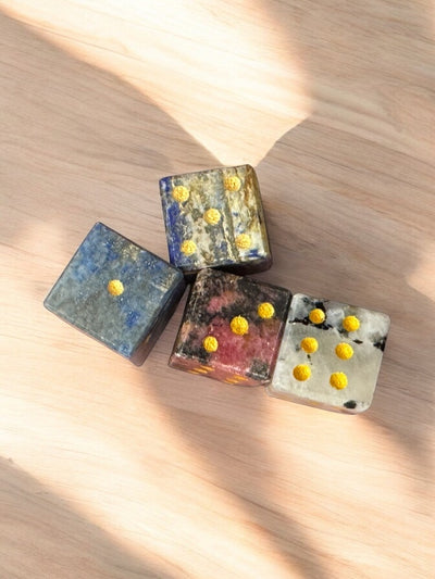 Hand- Carved Gemstone D6 Dice