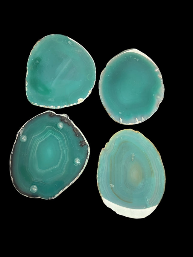 Green Agate coaster, polished 4-inch crystal slice with natural banding from Raven’s Cauldron 6 N. Sandusky street Delaware ohio 43015
