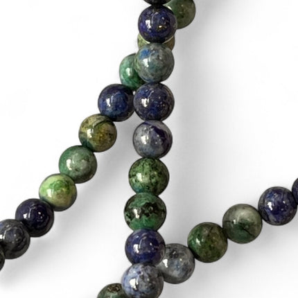 Chrysocolla Lapis 6mm Bead Strand – 14" Natural Crystal Beads for Jewelry Making & Spiritual Growth