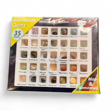 Worldwide Gemstones – Semi-Precious Stones Collection | 35 Gemstones with Map & Healing Properties