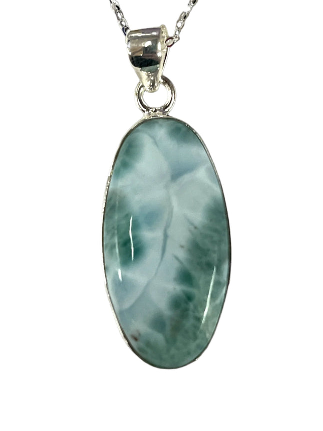Larimar Crystal Necklace, Larimar Pendant