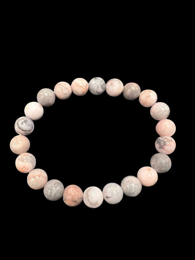 Pink Crazy Lace Agate Bracelet | 8mm Beads