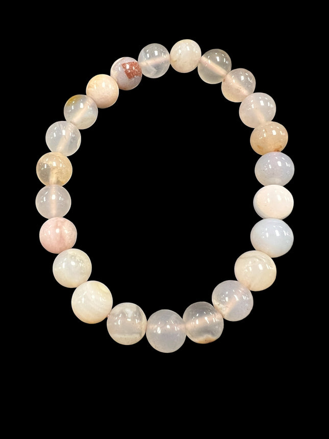 Flower Agate Bracelet | 8mm Beads