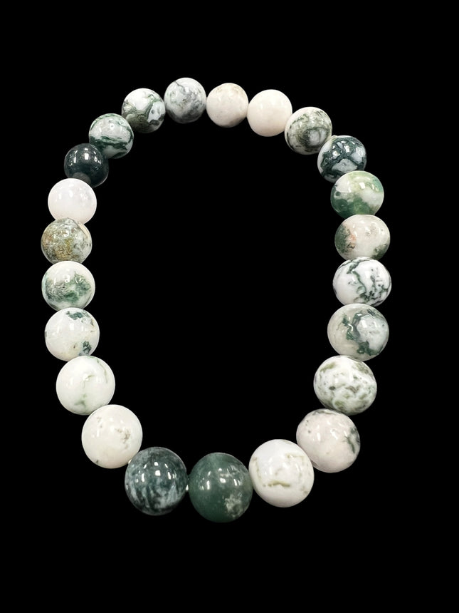 Moss Agate Bracelet | 8mm Beads