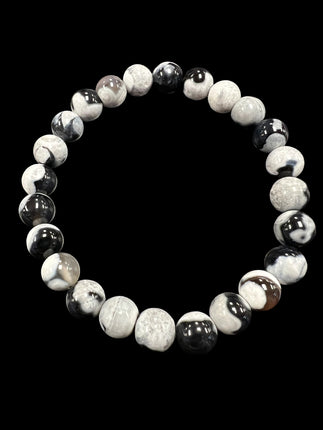 Orca Agate Bracelet | 8mm Beads