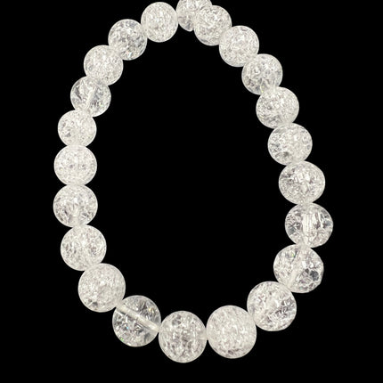 Crackled Clear Quartz Bracelet | 8mm Beads