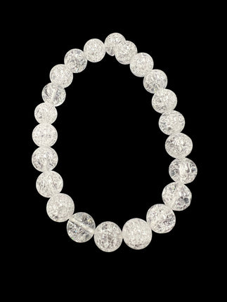 Crackled Clear Quartz Bracelet | 8mm Beads