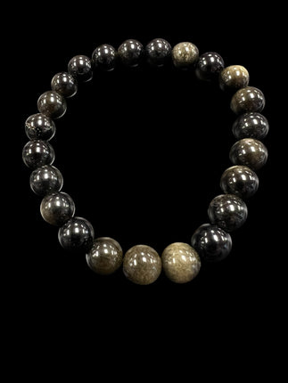 Golden Sheen Obsidian Bracelet | 8mm Beads