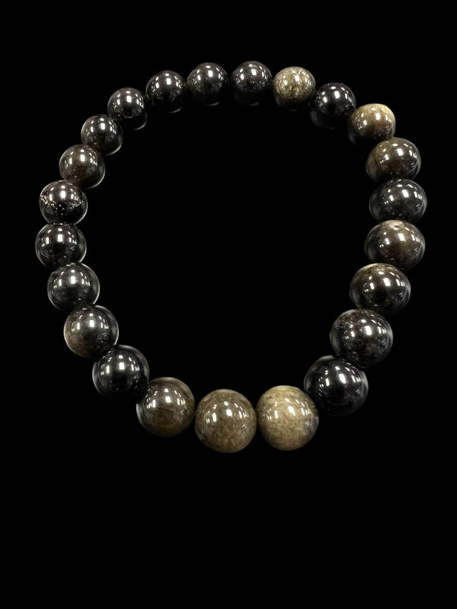 Golden Sheen Obsidian Bracelet | 8mm Beads