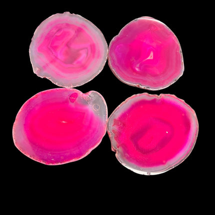 Pink Agate coaster, polished 4-inch crystal slice with natural banding from Raven’s Cauldron 6 N. Sandusky street Delaware ohio 43015