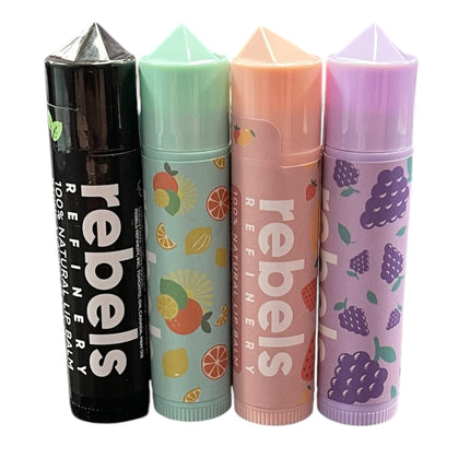 Rebels Refinery Lip Balm- mint, summer citrus, strawberry mango, and grape-Raven's Cauldron -6 North Sandusky Street Delaware Ohio