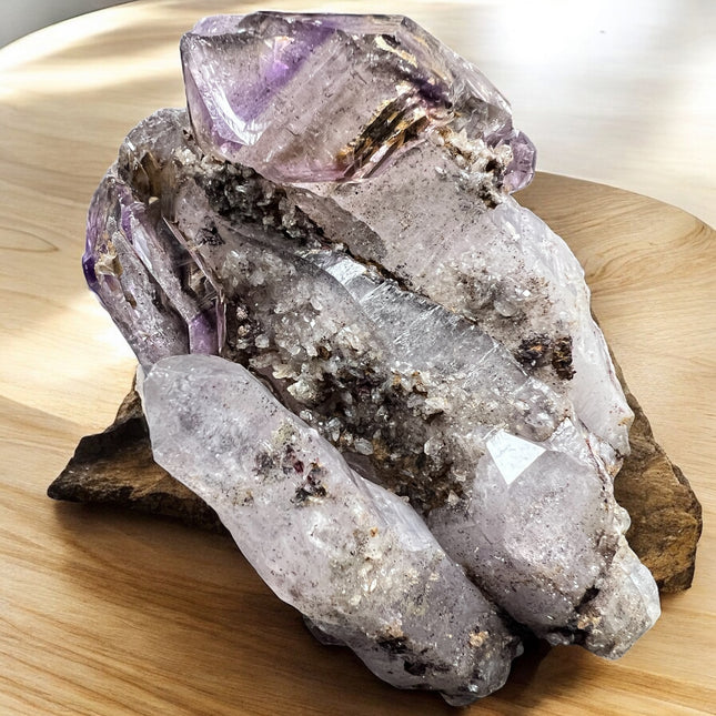 Skeletal Window Smoky Amethyst cluster from Chiredzi, Zimbabwe - 209g high quality crystal, Raven's Cauldron 6 N Sandusky St, Delaware, OH 43015